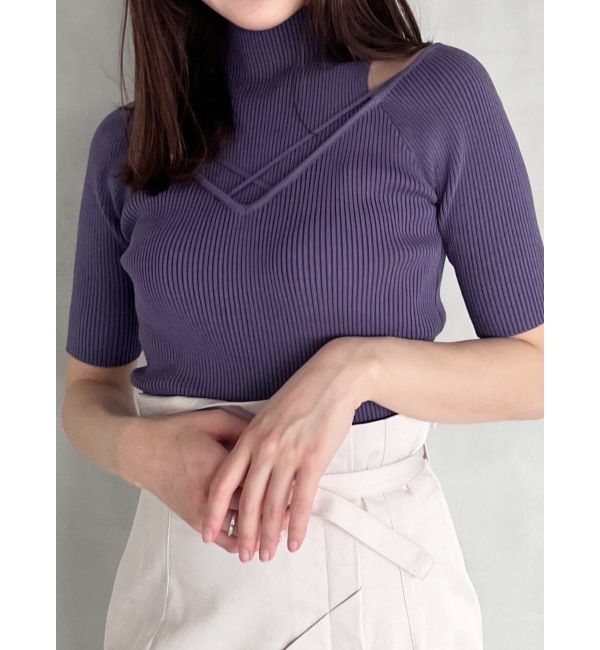 MERCURYDUO「ショルダースリットナローストラップニット」|ニット・セーター|