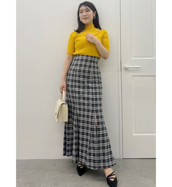 MERCURYDUO「ショルダースリットナローストラップニット」|ニット・セーター|