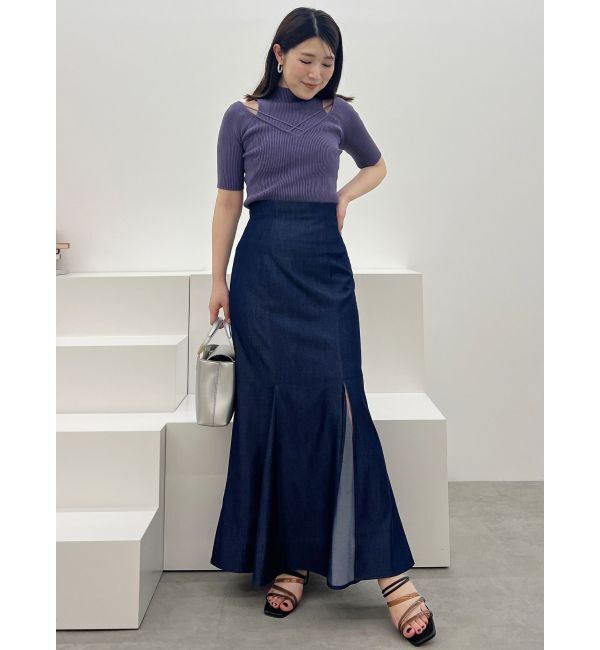 MERCURYDUO「ショルダースリットナローストラップニット」|ニット・セーター|