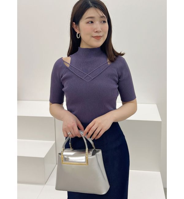 MERCURYDUO「ショルダースリットナローストラップニット」|ニット・セーター|