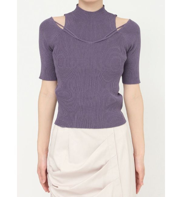 MERCURYDUO「ショルダースリットナローストラップニット」|ニット・セーター|