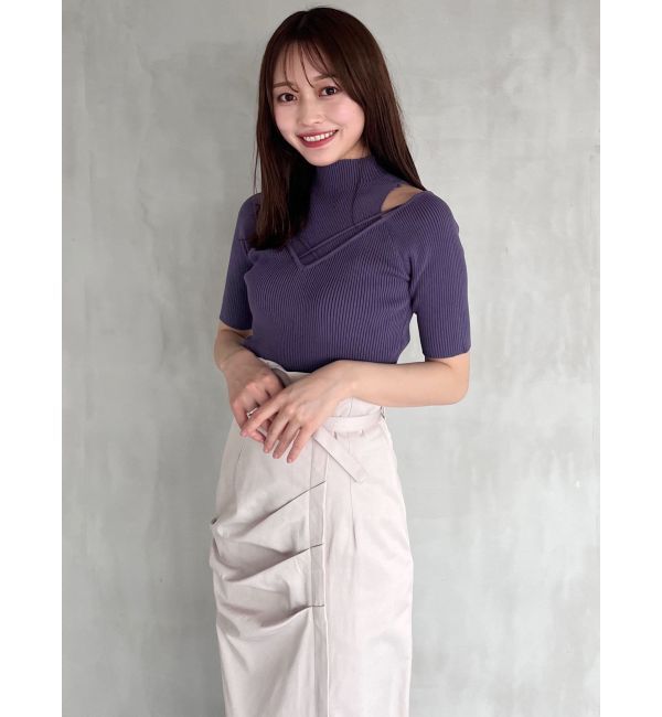 MERCURYDUO「ショルダースリットナローストラップニット」|ニット・セーター|