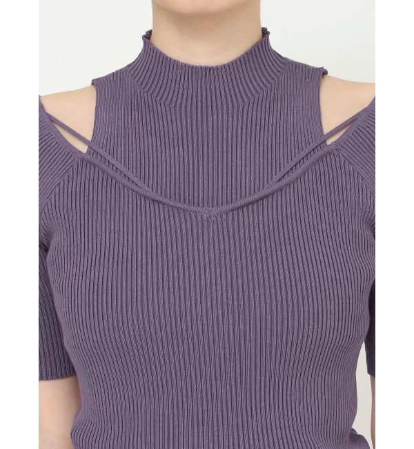 MERCURYDUO「ショルダースリットナローストラップニット」|ニット・セーター|