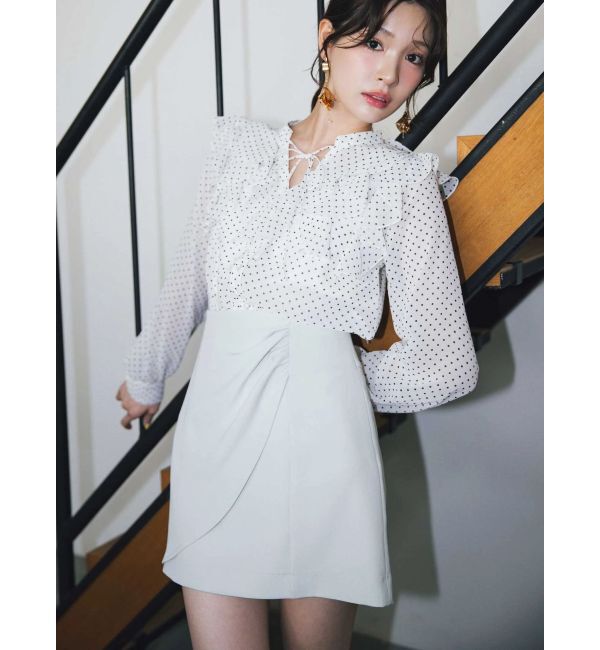 MERCURYDUO「【セットアップ着用可】ドレープミニスカート」|スカート|