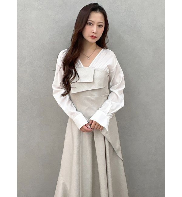 MERCURYDUO「異素材ドッキングラップワンピース」|ワンピース|