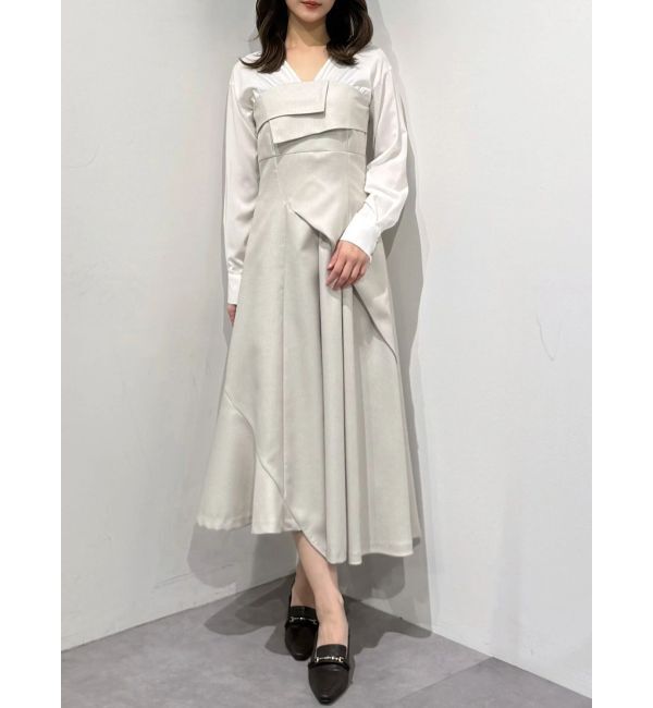 MERCURYDUO「異素材ドッキングラップワンピース」|ワンピース|