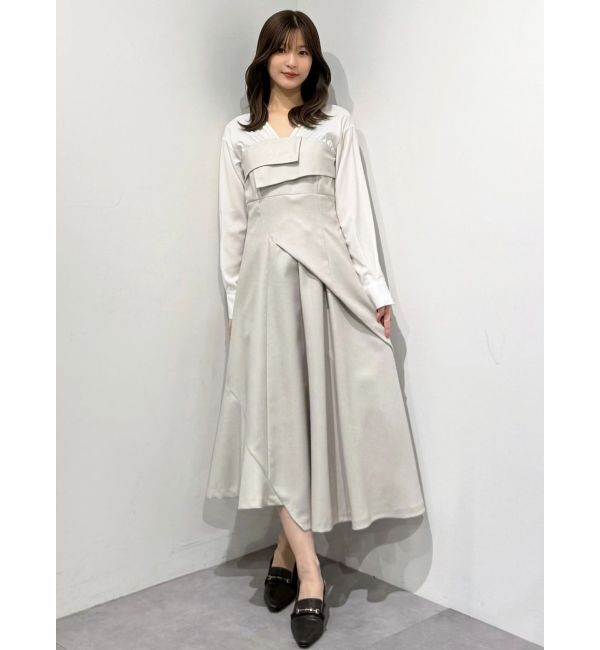 MERCURYDUO「異素材ドッキングラップワンピース」|ワンピース|