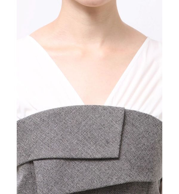 MERCURYDUO「異素材ドッキングラップワンピース」|ワンピース|