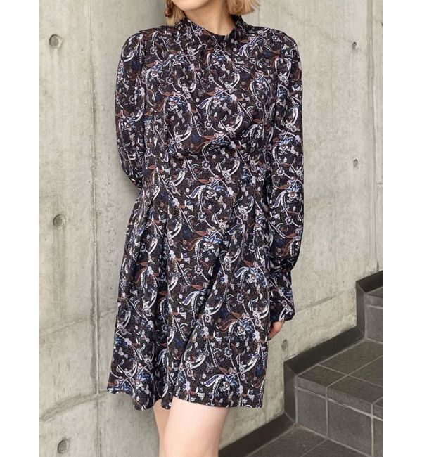 MURUA「リーフフラワープリントワンピース」|ワンピース|ブラック