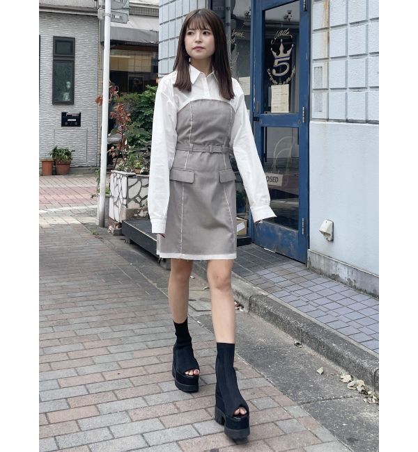 MURUA「シャツドッキングミニワンピース」|ワンピース|