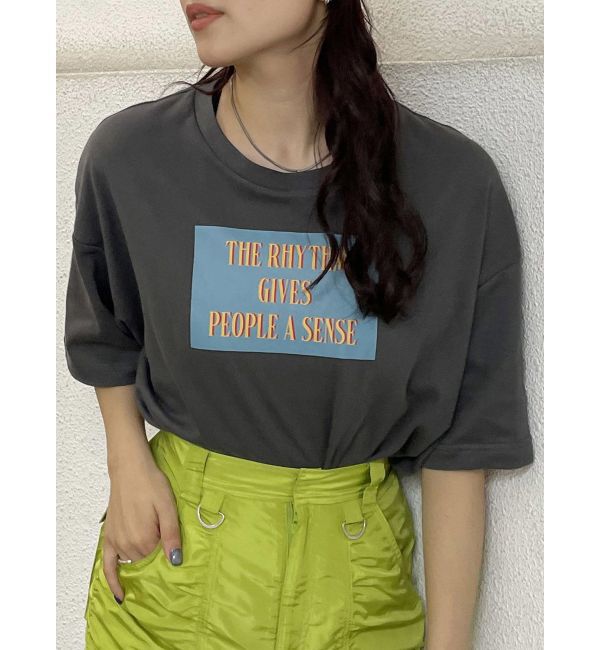 MURUA「ボックスプリントTシャツ」|Tシャツ・カットソー|ダークグレー