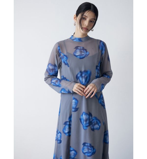 MURUA「ニュアンスフラワープリントワンピース」|ワンピース|