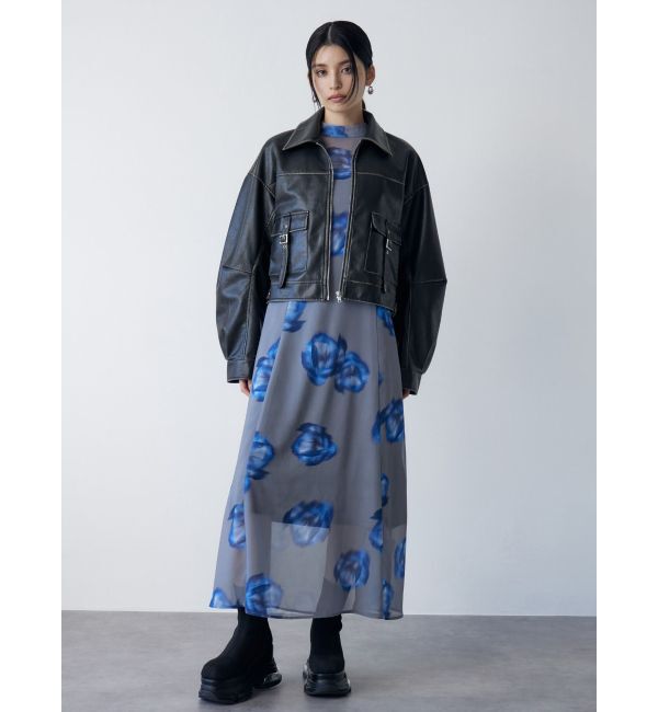 MURUA「ニュアンスフラワープリントワンピース」|ワンピース|