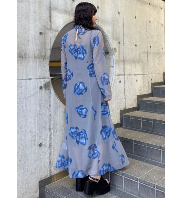 MURUA「ニュアンスフラワープリントワンピース」|ワンピース|