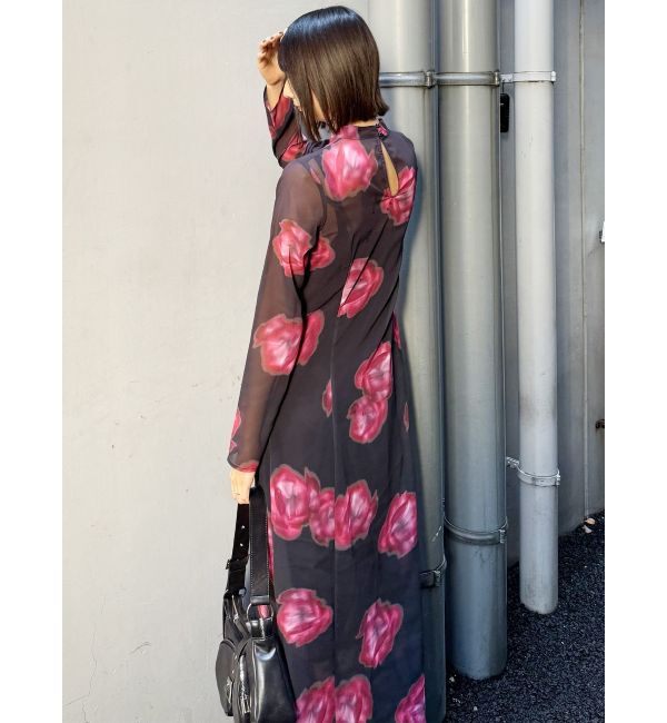 MURUA「ニュアンスフラワープリントワンピース」|ワンピース|