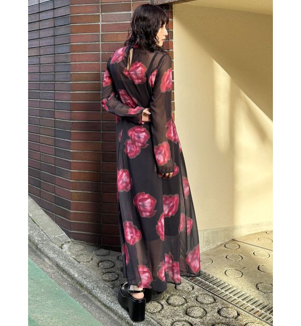 MURUA「ニュアンスフラワープリントワンピース」|ワンピース|