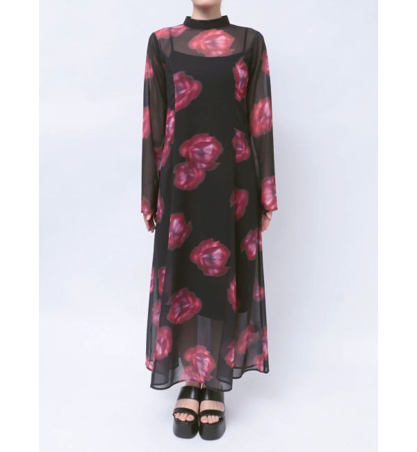 MURUA「ニュアンスフラワープリントワンピース」|ワンピース|