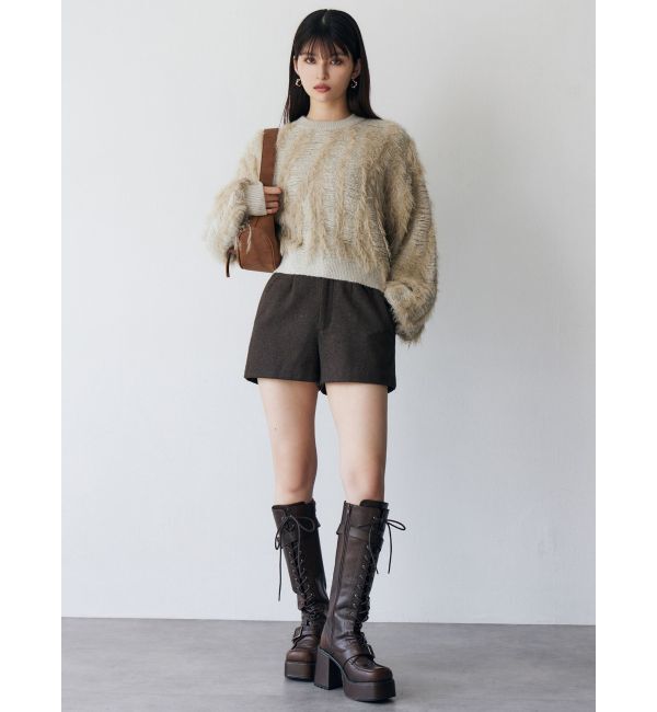 MURUA「バイカラーシャギーニット」|ニット・セーター|