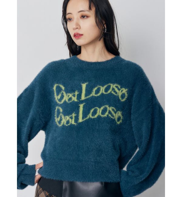 MURUA「ミニシャギーロゴニット」|ニット・セーター|ブルー