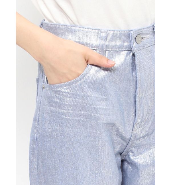 Ungrid「メタリックストレートデニム」|デニム|