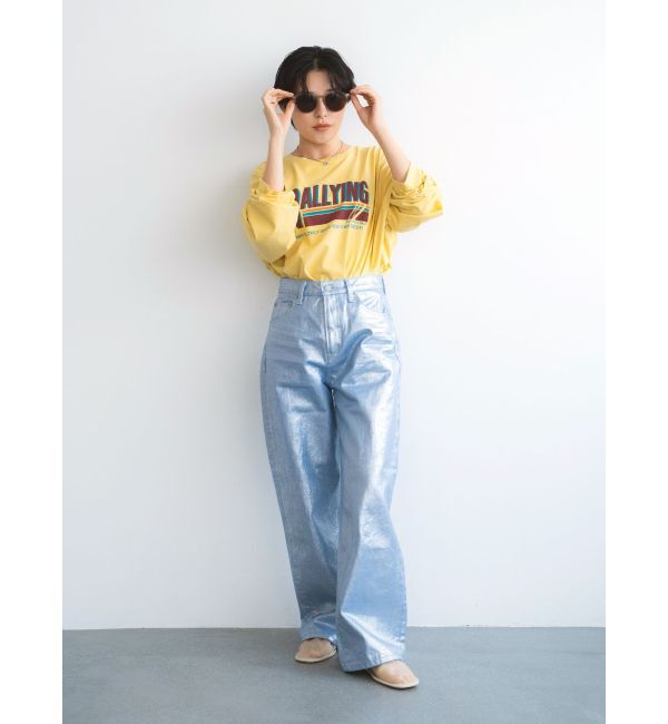 Ungrid「メタリックストレートデニム」|デニム|