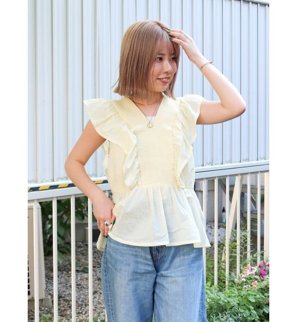 Ungrid「ノースリギャザーブラウス」|シャツ・ブラウス|