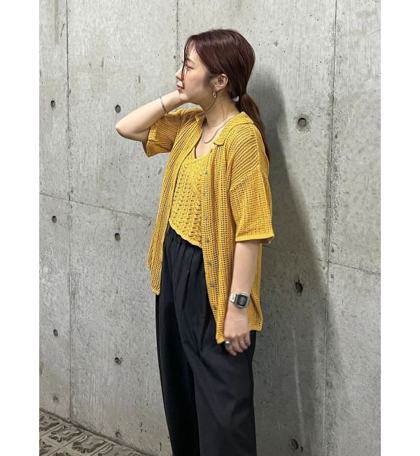 Ungrid「透かし編みキャミレイヤードニットカーデ」|カーディガン|