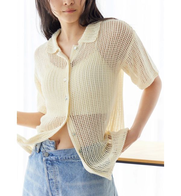Ungrid「透かし編みキャミレイヤードニットカーデ」|カーディガン|