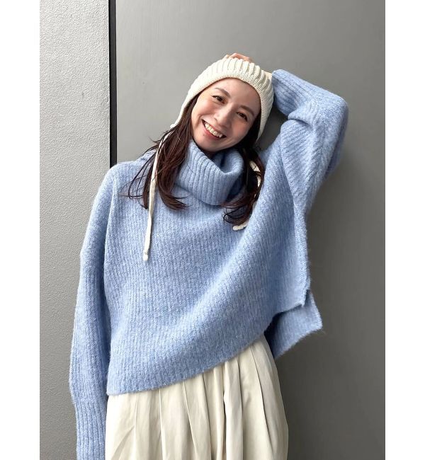 Ungrid「ハイネックルーズニット」|ニット・セーター|アイスブルー