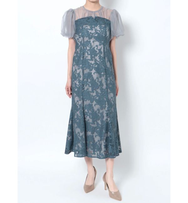 LAGUNAMOON「LADYフラワージャガードレースワンピース」|ワンピース|
