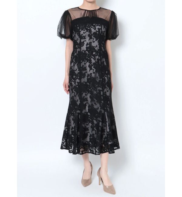 LAGUNAMOON「LADYフラワージャガードレースワンピース」|ワンピース|