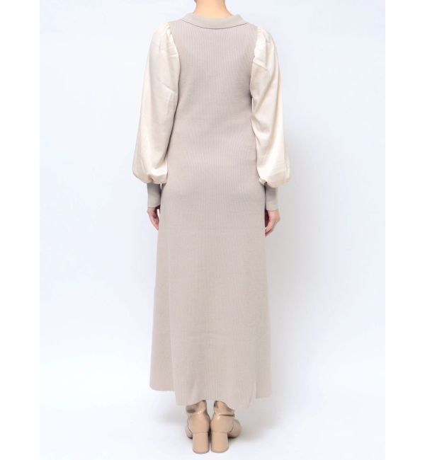 LAGUNAMOON「シャツカラードッキングニットワンピース」|ワンピース|