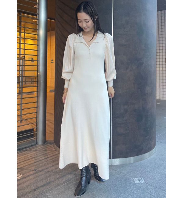LAGUNAMOON「シャツカラードッキングニットワンピース」|ワンピース|