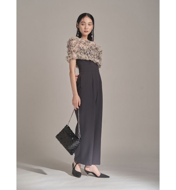 LAGUNAMOON「LADYチュールオフショルパンツドレス」|ワンピース|