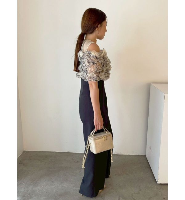 LAGUNAMOON「LADYチュールオフショルパンツドレス」|ワンピース|