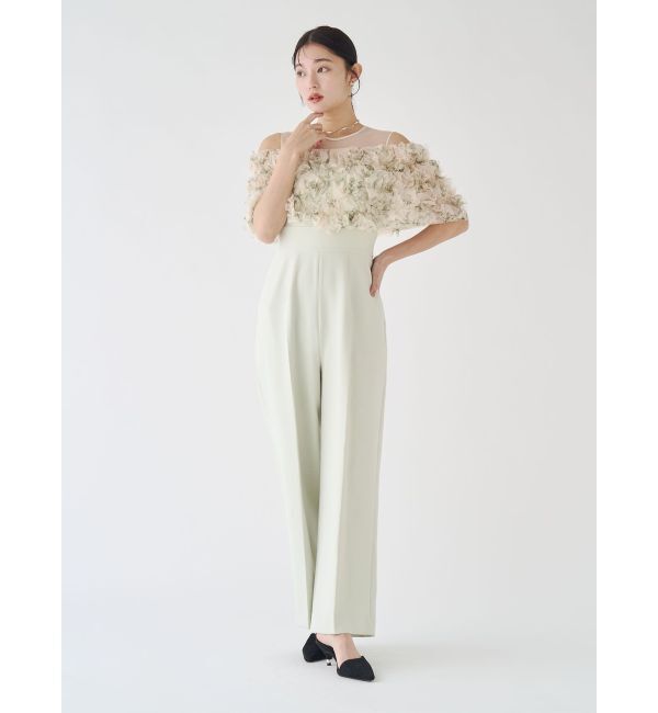 LAGUNAMOON「LADYチュールオフショルパンツドレス」|ワンピース|