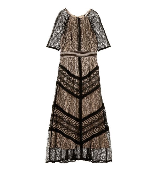 LAGUNAMOON「【復刻】LADYショルダーギャザーレースマキシワンピース」|ワンピース|