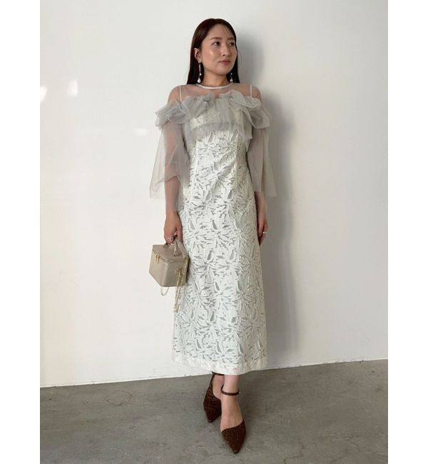 LAGUNAMOON「LADYボリュームチュールジャガードドレス」|ドレス|