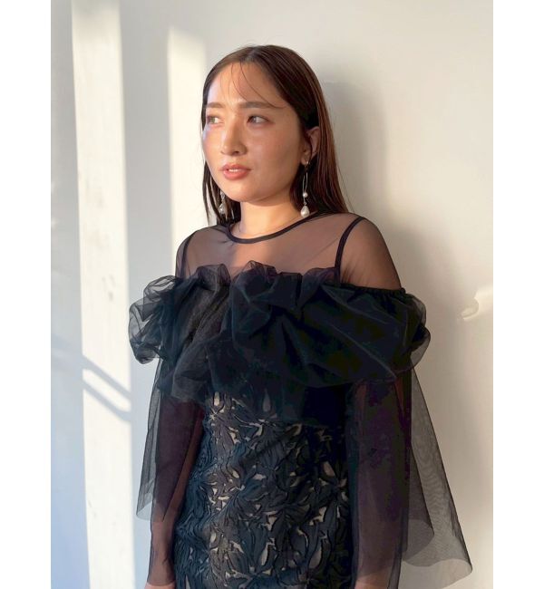 LAGUNAMOON「LADYボリュームチュールジャガードドレス」|ドレス|