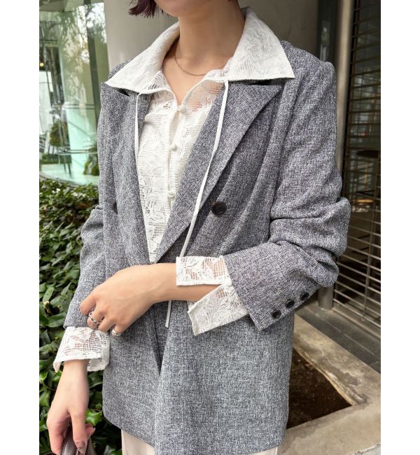 LAGUNAMOON「ツイードダブルテーラードジャケット」|テーラードジャケット|