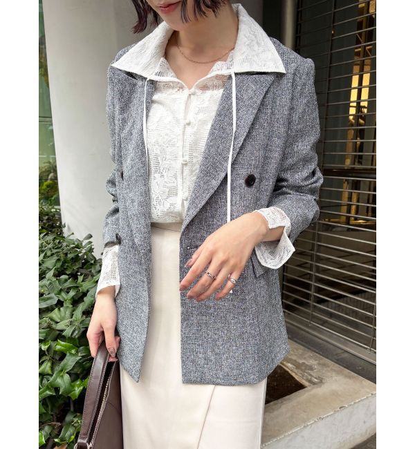 LAGUNAMOON「ツイードダブルテーラードジャケット」|テーラードジャケット|