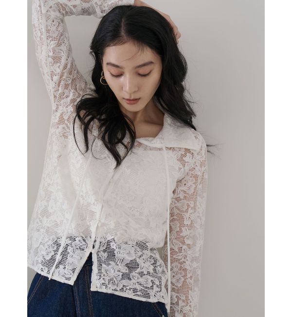 LAGUNAMOON「フラワーパターンレースシャツ」|シャツ・ブラウス|