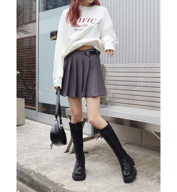 EVRIS「バックルデザインプリーツスカート」|スカート|