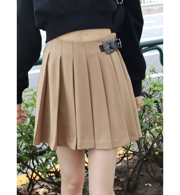 EVRIS「バックルデザインプリーツスカート」|スカート|