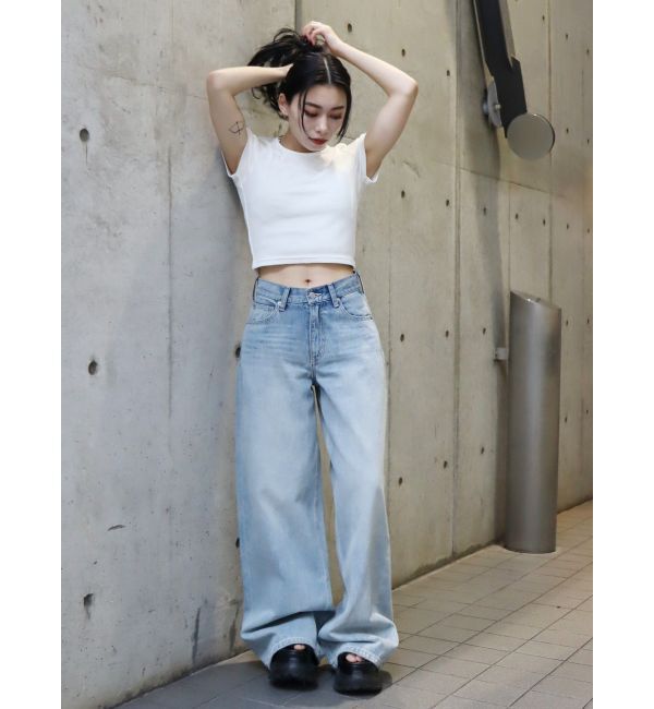 EVRIS「バックオープンリブショートTシャツ」|Tシャツ・カットソー|