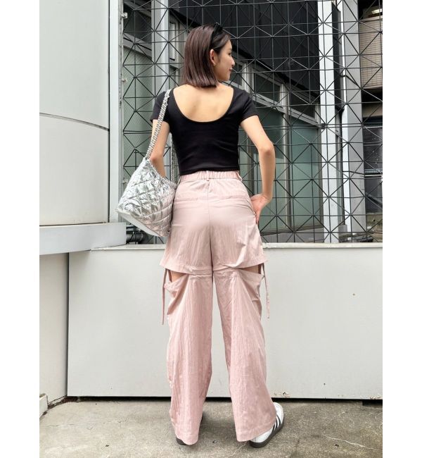 EVRIS「バックオープンリブショートTシャツ」|Tシャツ・カットソー|