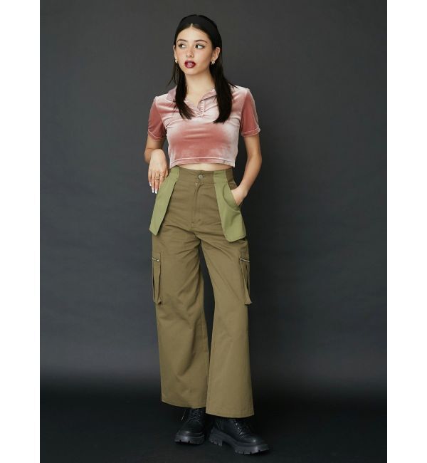 EVRIS「ベロアスキッパーショートトップス」|Tシャツ・カットソー|