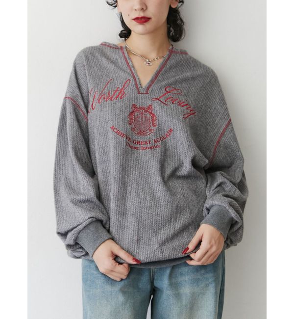 jouetie「ニットライクロゴプルオーバー」|Tシャツ・カットソー|グレー