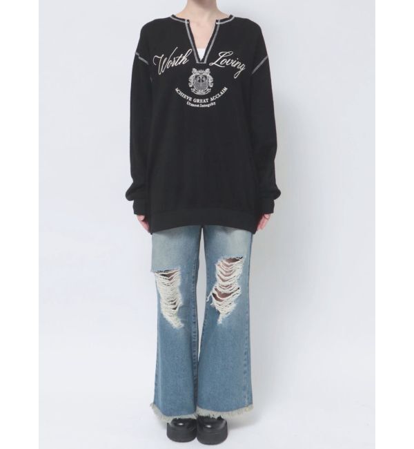 jouetie「ニットライクロゴプルオーバー」|Tシャツ・カットソー|