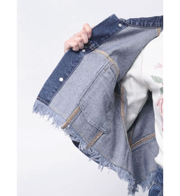 jouetie「ワイドクロップドフリンジGジャン【セットアップ対応】」|ブルゾン・スタジャン|